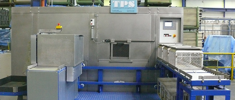 Kabinenwaschanlage f&uuml;r Kleinteile in K&ouml;rben